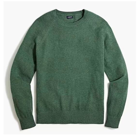 J.Crew Men’s Supersoft Lambswool Green Crewneck Long Sleeve Sweater XL - Picture 1 of 10